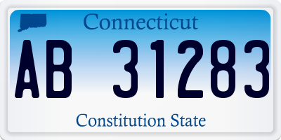 CT license plate AB31283