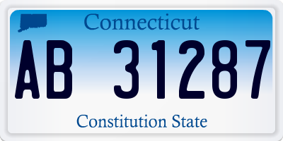 CT license plate AB31287