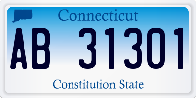 CT license plate AB31301