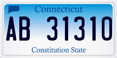 CT license plate AB31310