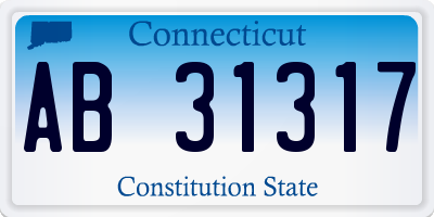 CT license plate AB31317