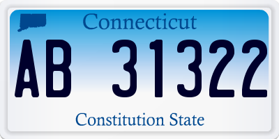 CT license plate AB31322