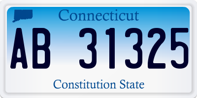 CT license plate AB31325