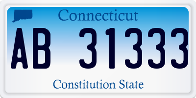 CT license plate AB31333