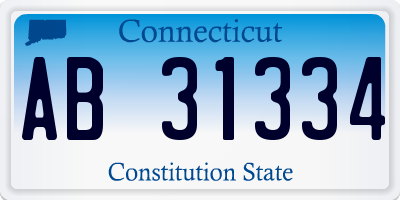 CT license plate AB31334