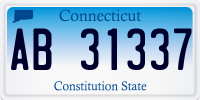 CT license plate AB31337