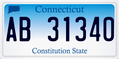 CT license plate AB31340