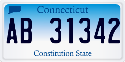 CT license plate AB31342