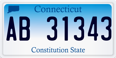 CT license plate AB31343