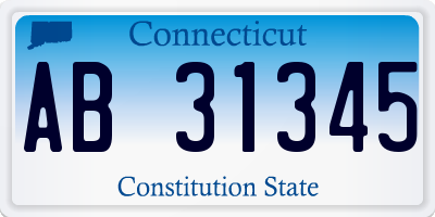 CT license plate AB31345