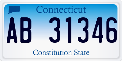 CT license plate AB31346