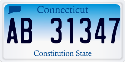 CT license plate AB31347