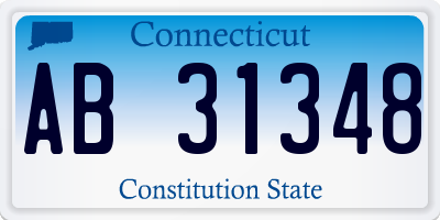 CT license plate AB31348