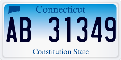 CT license plate AB31349