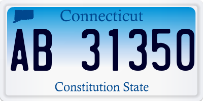 CT license plate AB31350