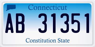 CT license plate AB31351