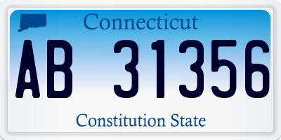 CT license plate AB31356