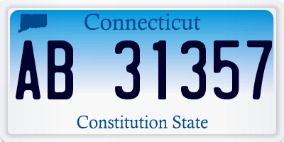 CT license plate AB31357