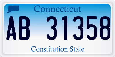 CT license plate AB31358