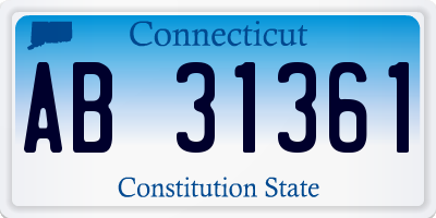 CT license plate AB31361