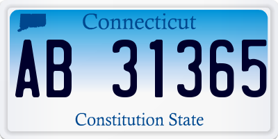 CT license plate AB31365