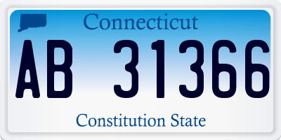 CT license plate AB31366