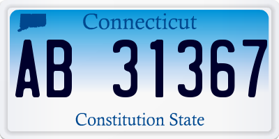 CT license plate AB31367