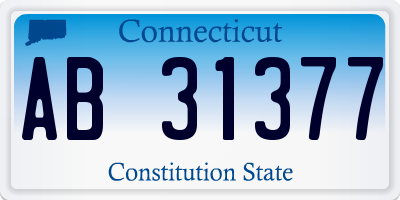 CT license plate AB31377