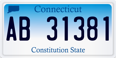 CT license plate AB31381