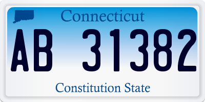 CT license plate AB31382