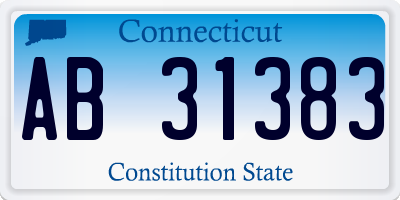 CT license plate AB31383