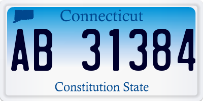 CT license plate AB31384