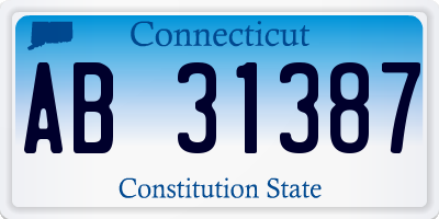 CT license plate AB31387