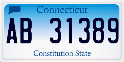 CT license plate AB31389