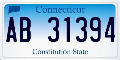 CT license plate AB31394