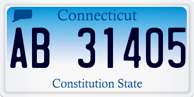 CT license plate AB31405