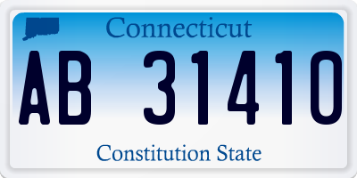 CT license plate AB31410