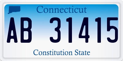 CT license plate AB31415