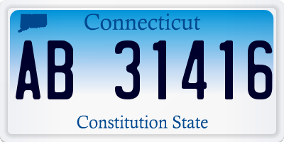CT license plate AB31416