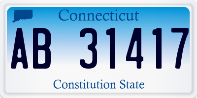 CT license plate AB31417