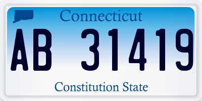 CT license plate AB31419