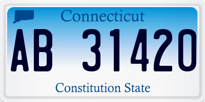 CT license plate AB31420