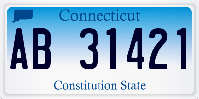 CT license plate AB31421