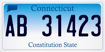 CT license plate AB31423
