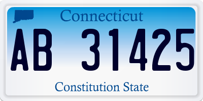 CT license plate AB31425