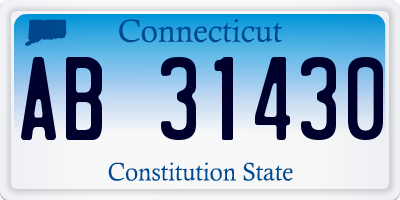 CT license plate AB31430