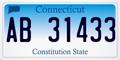 CT license plate AB31433
