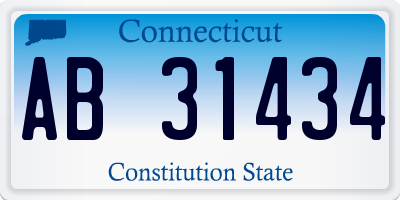 CT license plate AB31434