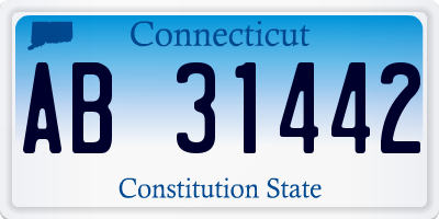 CT license plate AB31442