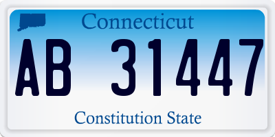 CT license plate AB31447